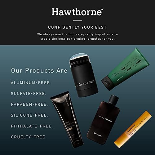Hawthorne Mens Natural Stain-Free Deodorant, Aluminum-Free Clear Formula to Prevent Body Odor and Absorb Sweat with Witch Hazel, Nettle Leaf, Mint & Eucalyptus Scent, Under Arm Odor Protection, 2.6 oz