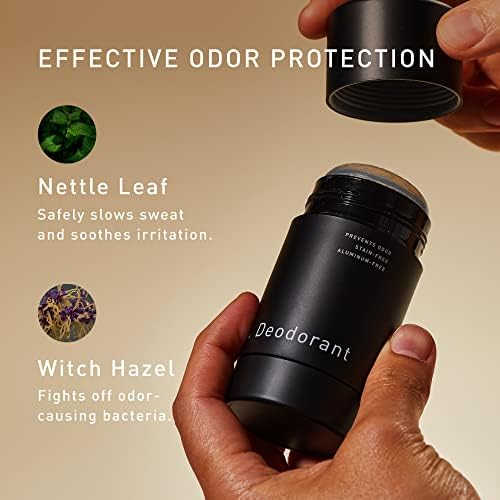Hawthorne Mens Natural Stain-Free Deodorant, Aluminum-Free Clear Formula to Prevent Body Odor and Absorb Sweat with Witch Hazel, Nettle Leaf, Mint & Eucalyptus Scent, Under Arm Odor Protection, 2.6 oz