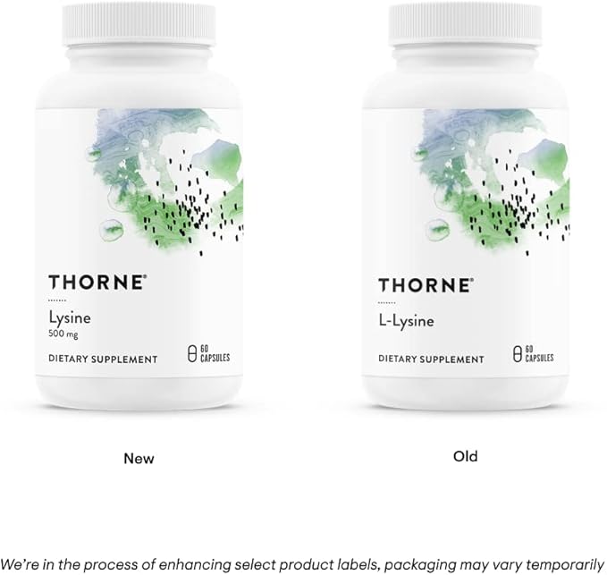 THORNE Lysine - Essential Amino Acid for Skin Health, Energy Production, and Immune Function* - 500 mg - 60 Capsules