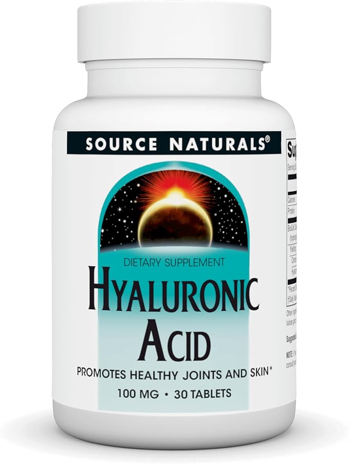 Source Naturals Hyaluronic Acid, Promotes Healthy Joints and Skin* 100mg - 30 Tablets