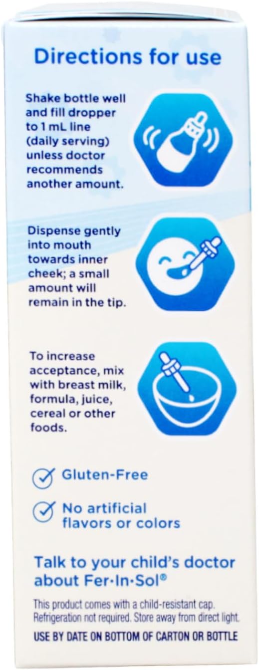 Enfamil Fer-in-Sol Iron Supplement Drops, for Infants and Toddlers - 50 Ml