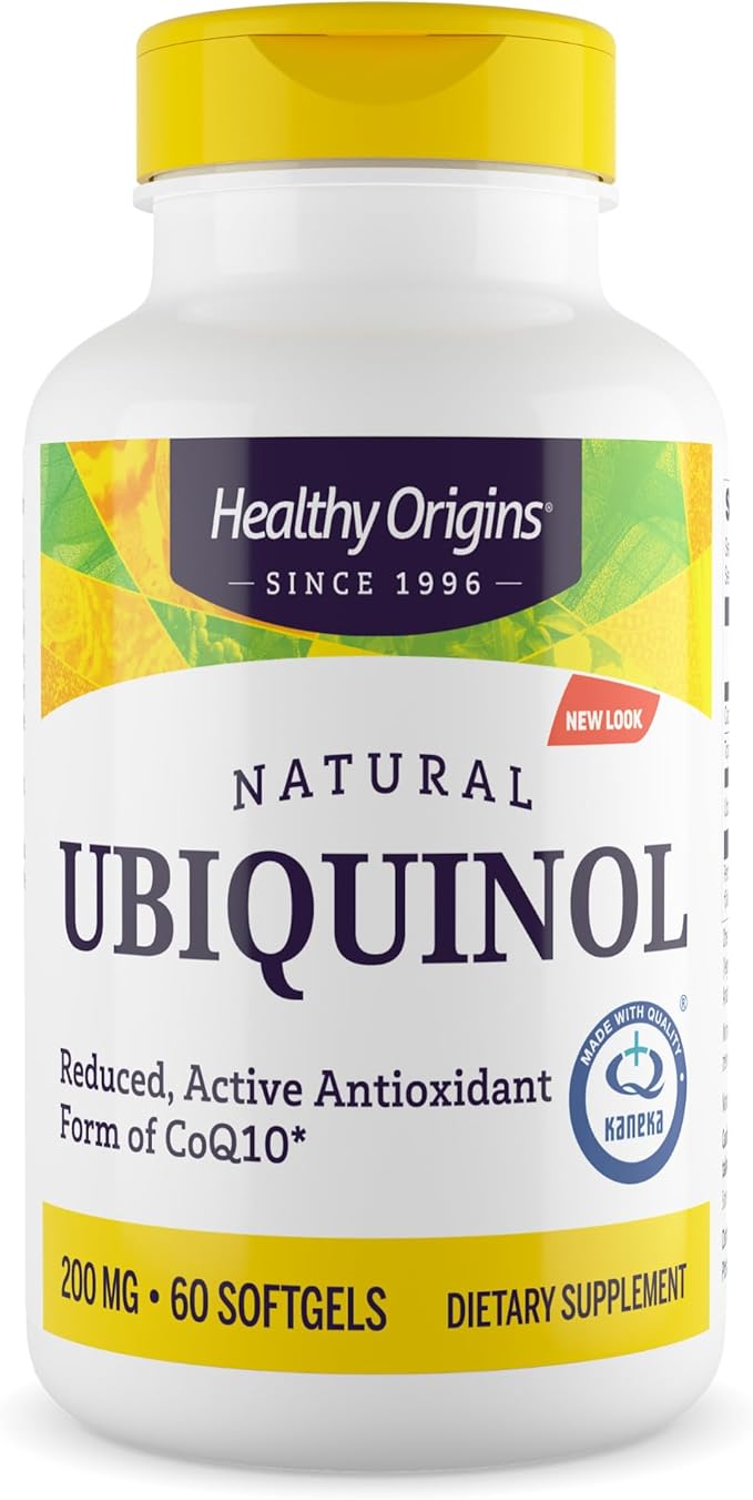 Healthy Origins Ubiquinol (Active Form of CoQ10), 200 mg - Ubiquinol Supplements for Heart Health & Antioxidant Support - Gluten-Free & Non-GMO Supplement - 60 Softgels