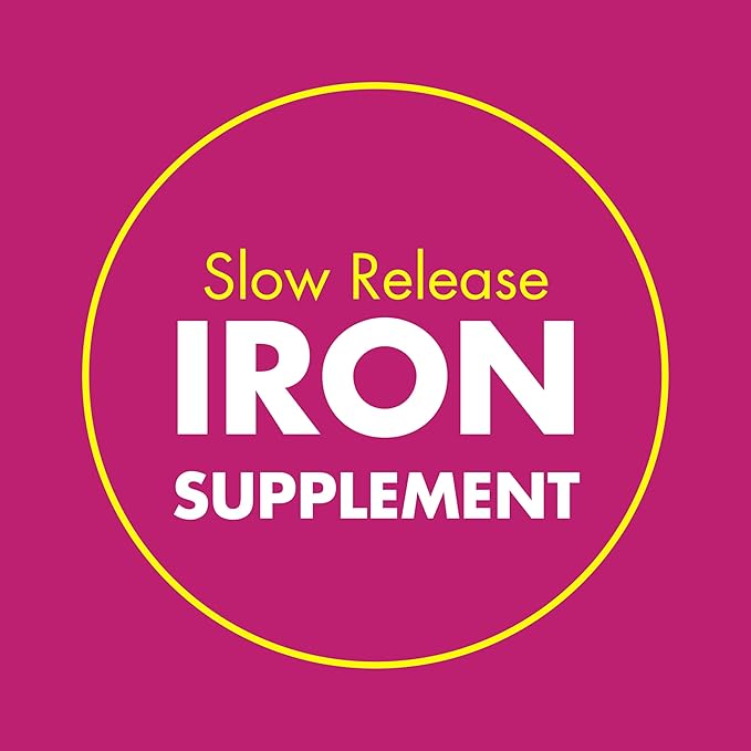 Slow Fe 45mg Iron Supplement for Iron Deficiency, Slow Release, High Potency, Easy to Swallow Tablets - 30 Count