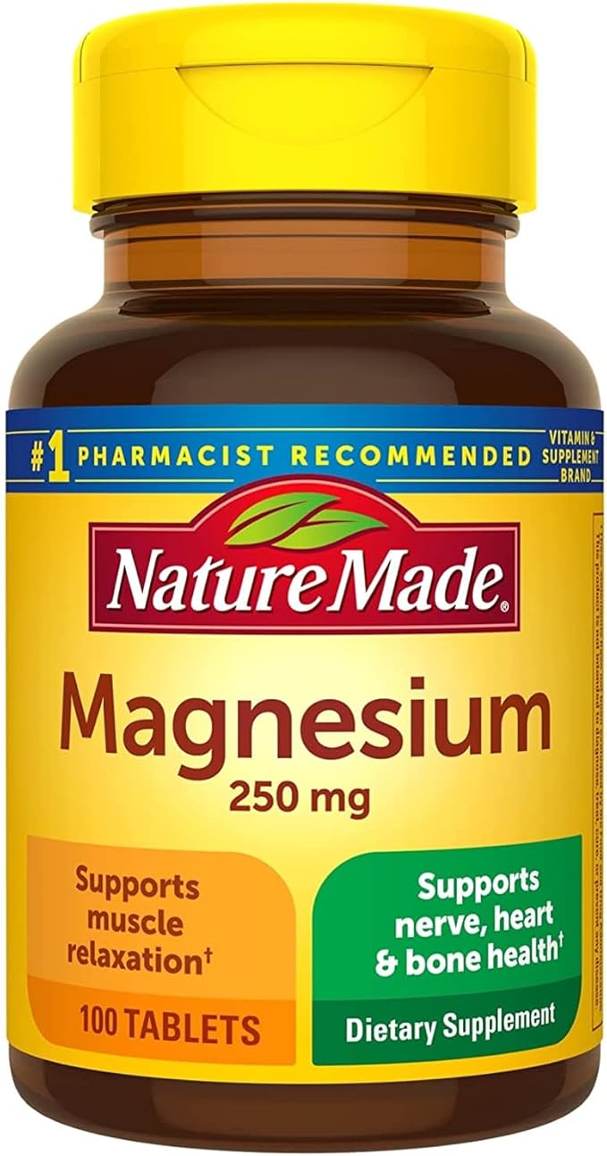 NATURE MADE Magnesium, 250 mg, Tablets, 100 ct