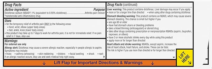 Voltaren Arthritis Pain Gel for Powerful Topical Arthritis Pain Relief with Diclofenac, No Prescription Needed - 1.7 oz/50 g Tube