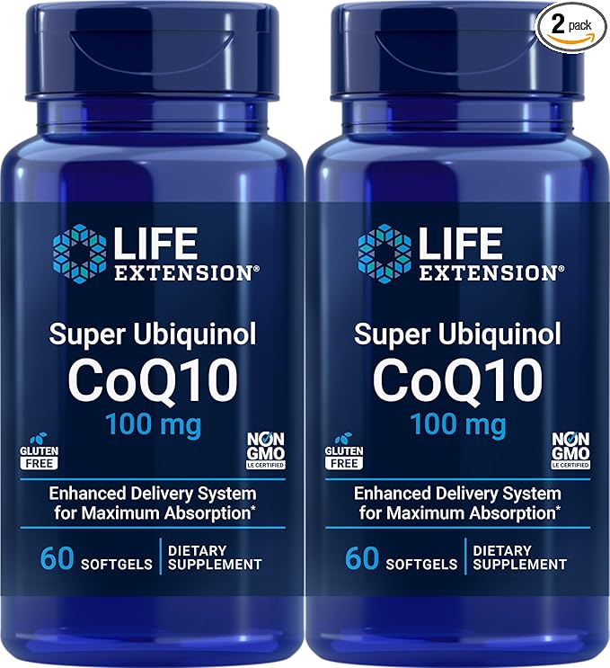Life Extension Super Ubiquinol CoQ10 100 mg, 60 softgels (Pack of 2)