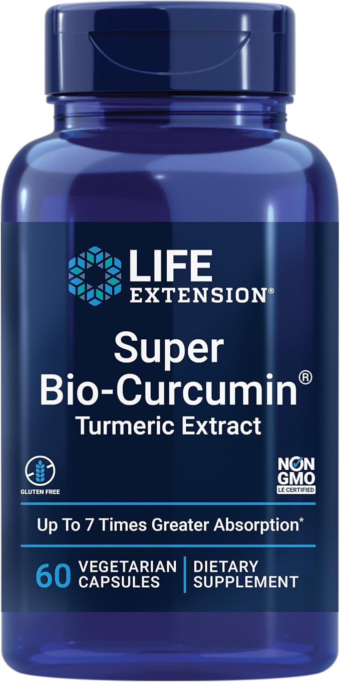Life Extension Super Bio-Curcumin Turmeric Extract – Highly-Absorbable Curcumin for Whole-Body Health Support – Gluten-Free, Non-GMO, Vegetarian – 60 Vegetarian Capsules