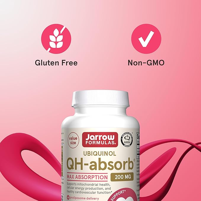 Jarrow Formulas CoQ10 200mg Softgels - 90 Day Supply, Ubiquinol Co Q 10 Supplement for Cardiovascular Health, 90 Softgels