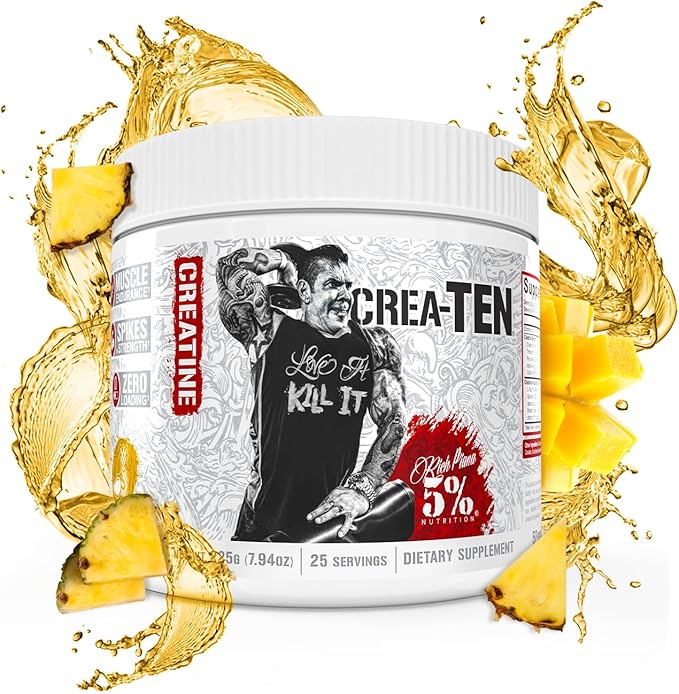 5% Nutrition CreaTEN Creatine Complex + Accelerators | Flavored Creatine Powder for Muscle Gain | Max Power, Strength, Endurance, & Recovery (Mango Pineapple)