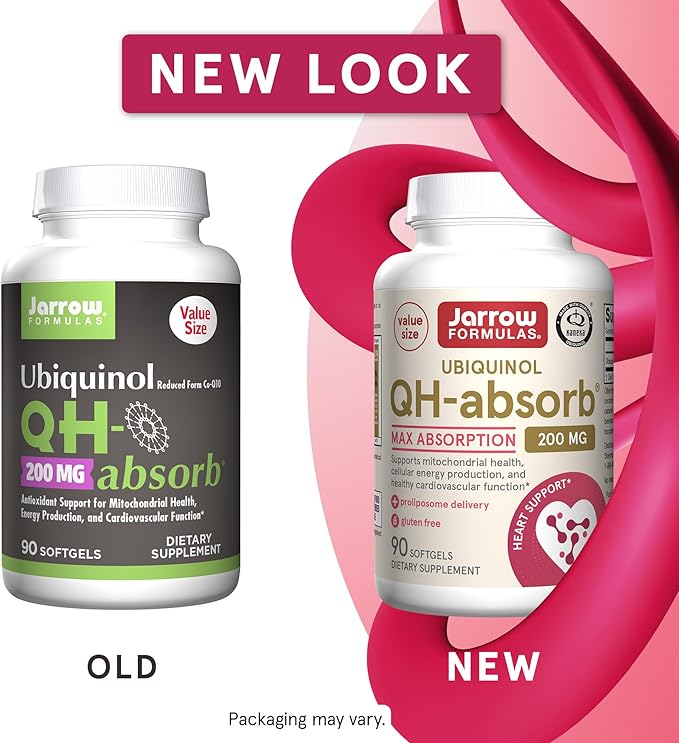 Jarrow Formulas CoQ10 200mg Softgels - 90 Day Supply, Ubiquinol Co Q 10 Supplement for Cardiovascular Health, 90 Softgels