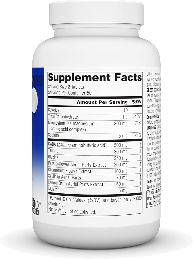 Source Naturals Sleep Science NightRest with Melatonin - BioAligned MultiNutrient & Herb Complex, for Rest & Relaxation Support* - 100 Tablets