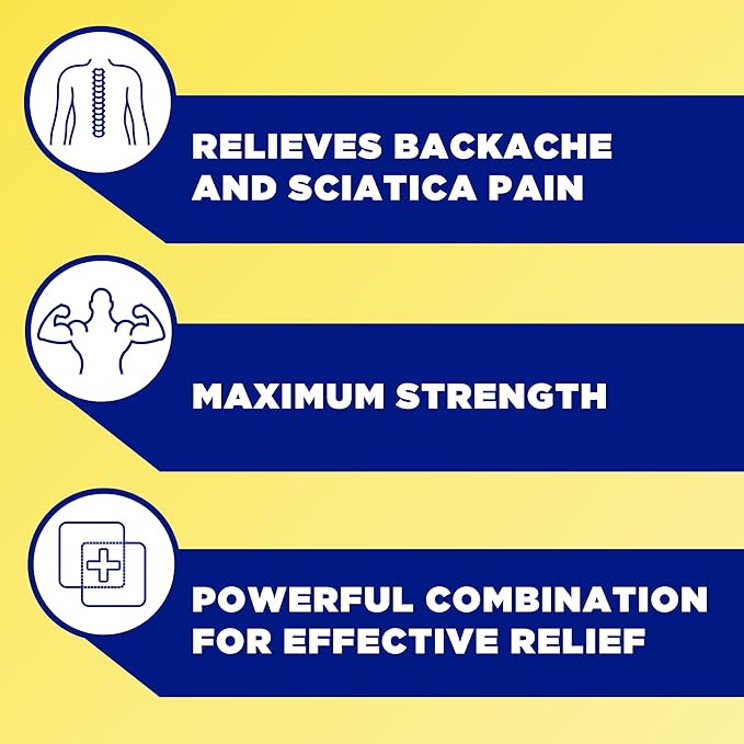 Backaid Max Relief Caplets, Aspirin-Free Pain Relief from Backache, Sciatica and Leg Pain, Long-Lasting 6 Hour Formula, Analgesic/Diuretic, 38 Count