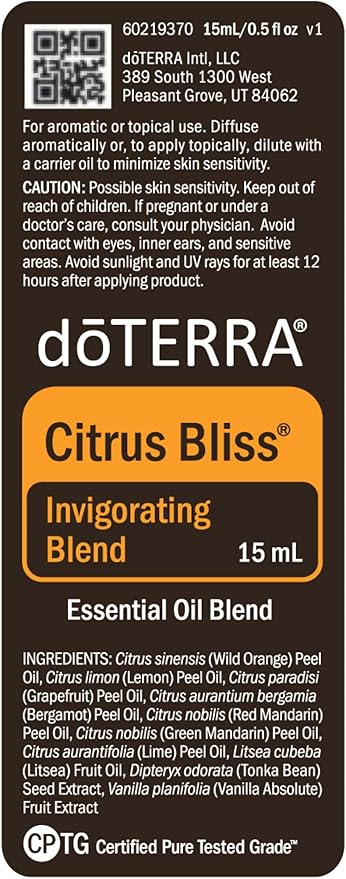 doTERRA Citrus Bliss Essential Oil Invigorating Blend 15 ml