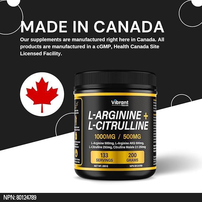 L-Arginine L-Citrulline Complex - Nitric Oxide Supplement For Men & Women, L-Arginine & L-Citrulline 2:1 Powder, Workout & Performance Supplement, Pure, Gluten Free, Non-GMO, 200 grams, 133 Servings