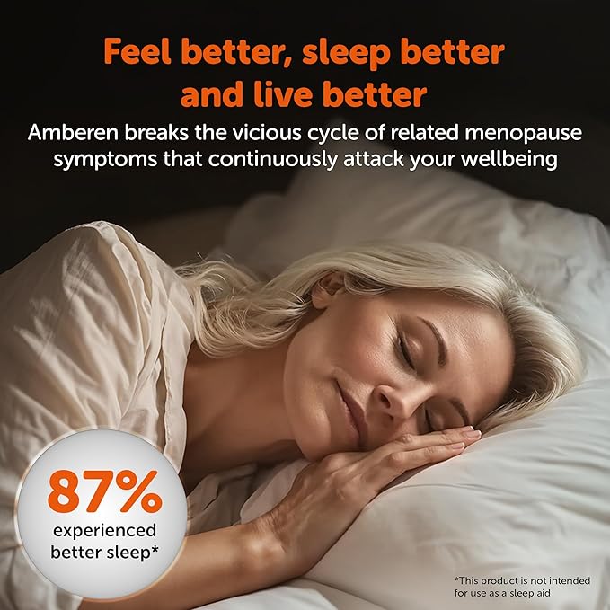 Amberen: Safe Multi-Symptom Menopause Relief. Clinically Shown to Relieve 12 Menopause Symptoms: Hot Flashes, Night Sweats, Mood Swings, Low Energy and More. 1 Month Supply