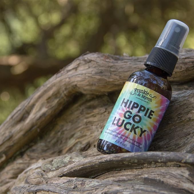 Frankie and Myrrh Hippie Go Lucky - Patchouli & Grapefruit Oil | Earthy, Musky Freshwater Cologne Aromatherapy Spray for Relaxing Stimulation and Energy | Room, Linen and Body Mist