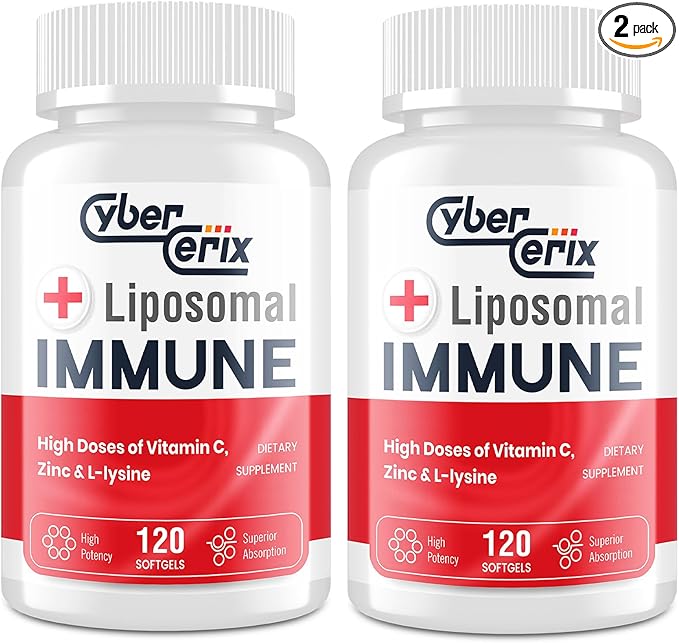 Liposomal Immune Support Supplement for Adults, Complex with L-Lysine 1,500mg, Vitamins, Minerals & Herbal Extracts, Comprehensive Daily Wellness Blend for Men & Women - 240 Capsules
