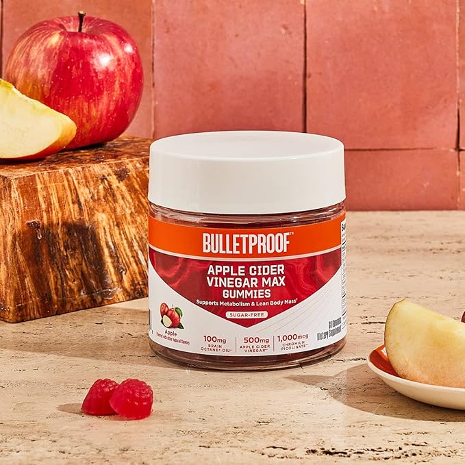 Bulletproof Apple Cider Vinegar Max Sugar-Free Gummies, 60 Count, Keto Supplement for Cravings, Supports Metabolism