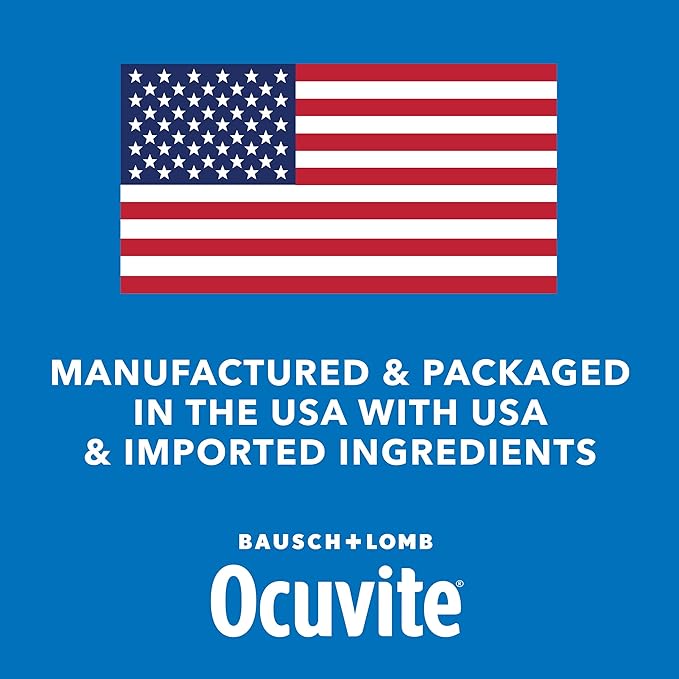 Ocuvite Vitamin & Mineral Supplement for Eye Health Adult Gummies, Contains Lutein & Zeaxanthin, Mixed fruit, 60 Count