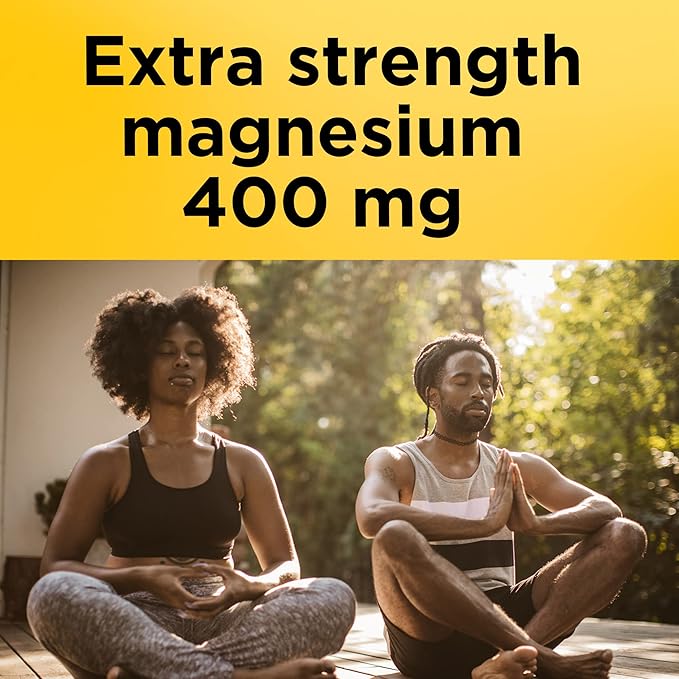 Nature Made Extra Strength Magnesium Oxide 400 mg, Magnesium Supplement for Muscle, Nerve, Bone and Heart Support, 110 Softgels, 110 Day Supply