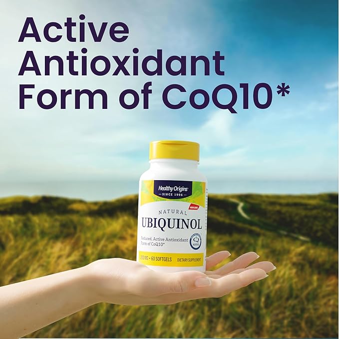 Healthy Origins Ubiquinol (Active Form of CoQ10), 200 mg - Ubiquinol Supplements for Heart Health & Antioxidant Support - Gluten-Free & Non-GMO Supplement - 60 Softgels