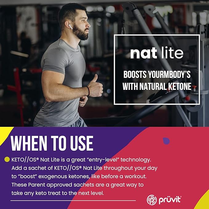 Pruvit Keto//OS® NAT Lite Supplement for Improving Brain Function, Digestion and Boosting Metabolism 5.9 OZ - 20 Count