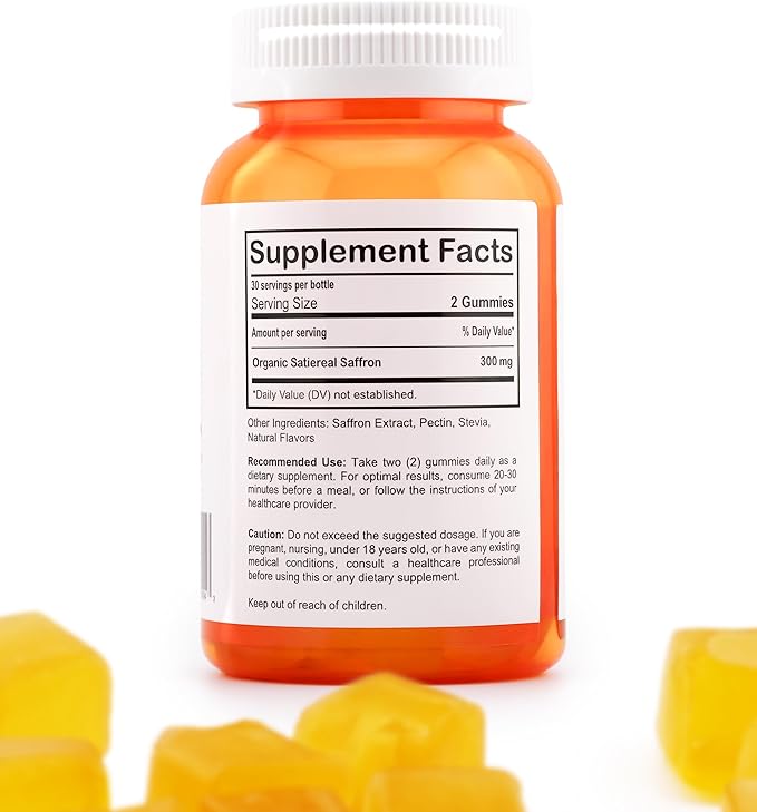 Saffron Gummies – Vegan & Non-GMO, Premium Saffron Extract, Delicious Herbal Flavor, Supports Relaxation, Focus, and Energy, Perfect for Daily Wellness, 60 Count