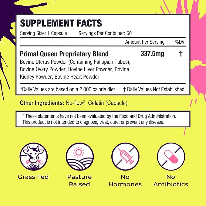 Female-Optimized Beef Organ Superfood Supplement (Beef Liver, Kidney, Heart, & 3 More) - 100% Grass Fed, Pasture Raised Cattle - Balance Hormones, Energy, & More for Women (Pack of 2)