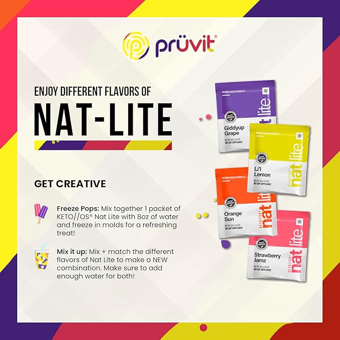 Pruvit Keto//OS® NAT Lite Supplement for Improving Brain Function, Digestion and Boosting Metabolism 5.9 OZ - 20 Count