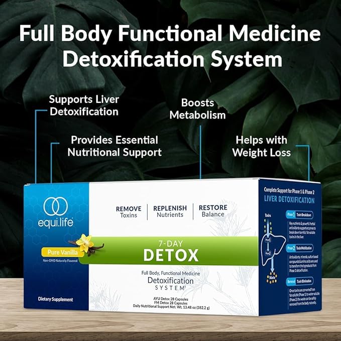 Equilife - Dr. Cabral Detox, 7-Day Detox Cleanse, Full Body Detox for Body Cleanse, May Help Boost Energy and Mood, Support Mental Clarity, Promote Overall Health and Wellness (Vanilla,14 Servings)