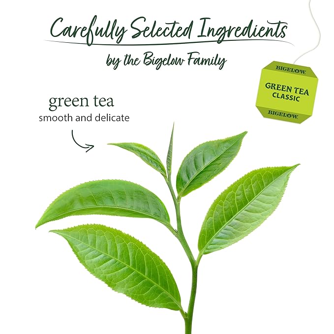 Bigelow Tea Classic Green Tea, Caffeinated Tea with Green Tea, 40 Count Box (Pack of 6), 240 Total Tea Bags