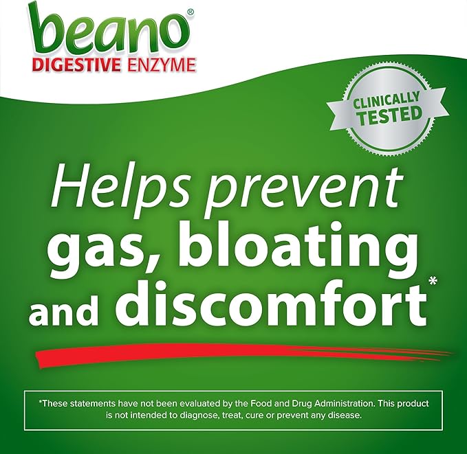 Beano Digestive Enzyme, Gas Prevention & Digestive Enzyme Supplement, 100 Count