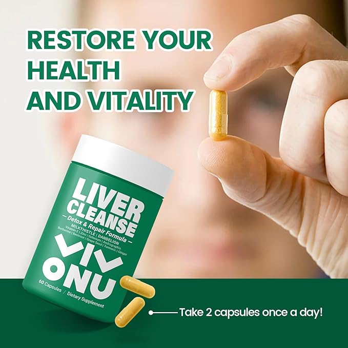 Liver Cleanse, Detox & Repair Formula - Milk Thistle Herbal Support Supplement - Contains Silymarin Extract, Artichoke, Dandelion and 8 Other Natural Ingredients VivoNu