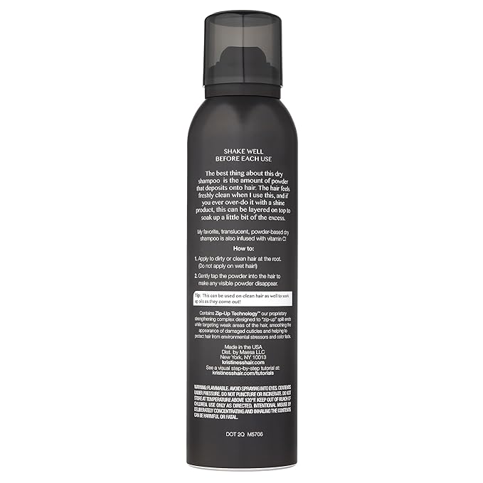 Kristin Ess Hair Style Reviving Dry Shampoo with Vitamin C for All Hair Types, Blonde and Brunette Hair, Oil Absorbing + Time Saving Dry Shampoo Powder Spray for Women, Vegan, 4 oz