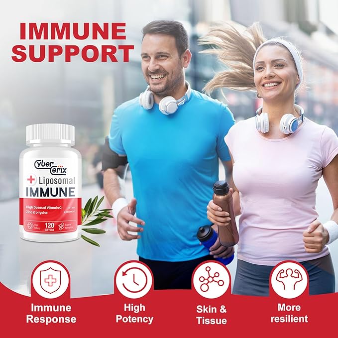 Liposomal Immune Support Supplement for Adults, Complex with L-Lysine 1,500mg, Vitamins, Minerals & Herbal Extracts, Comprehensive Daily Wellness Blend for Men & Women - 240 Capsules
