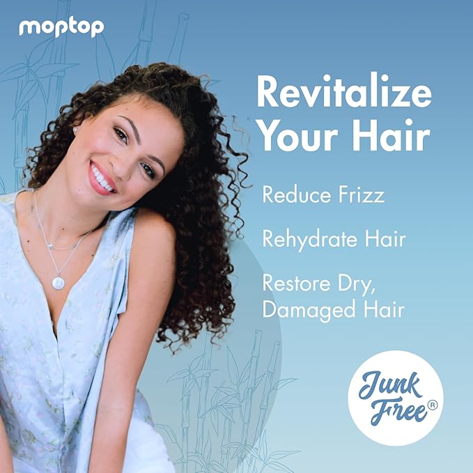 MopTop Daily Curly Hair Conditioner – Hair Moisturizer to Restore Dry, Damaged Hair & Reduce Frizz, Sulfate & Paraben Free Hair Care for All Hair Types – Wavy, Curly, Coily (Bamboo, 8 oz)