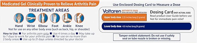 Voltaren Arthritis Pain Gel for Powerful Topical Arthritis Pain Relief with Diclofenac, No Prescription Needed - 1.7 oz/50 g Tube