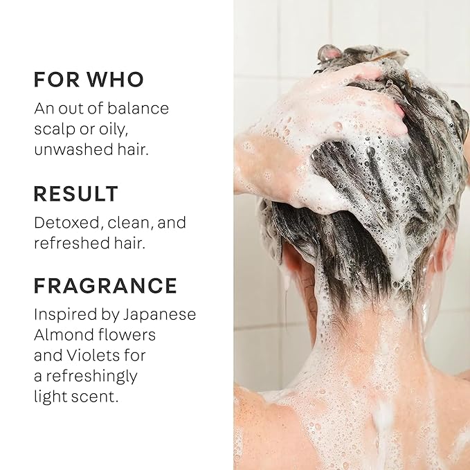 NATURELAB. TOKYO Perfect Clean 2-in-1 Scalp Scrub & Clarifying Shampoo | Exfoliating Sugar Crystals with Probiotic Sake Water & Hyaluronic Acid for Deep Scalp Cleanse, Shine, & Hydration – 8.1 oz