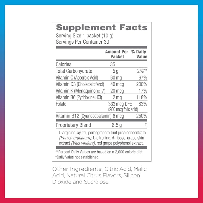 Synergy ProArgi-9 Plus L-Arginine Complexer Dietary Supplement - Citrus Berry - 30 Packets