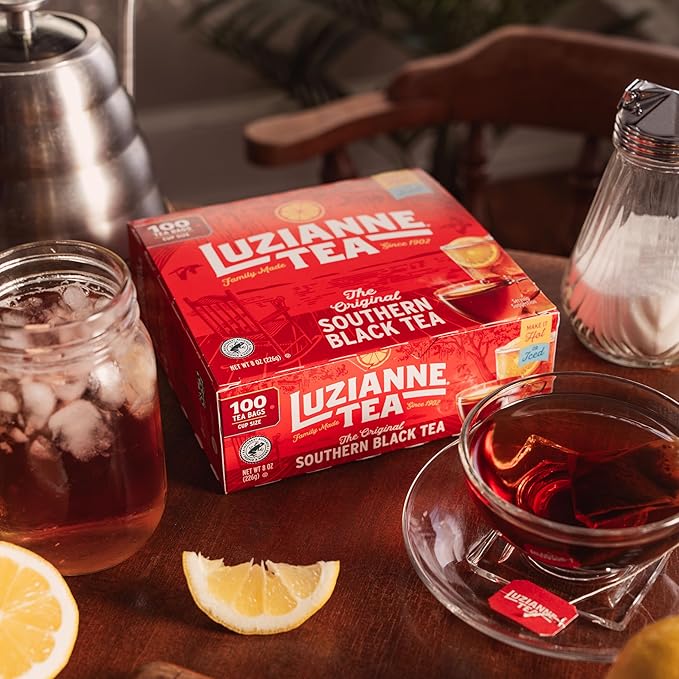 Luzianne Unsweetened Iced Tea Bags, Family Size, 100ct Box (Pack of 1)