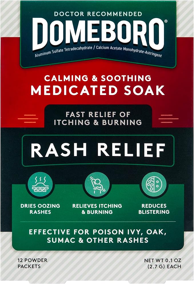 Domeboro Medicated Soak Rash Relief (Burow’s Solution), 12 Count (Pack of 1) - Packaging May Vary