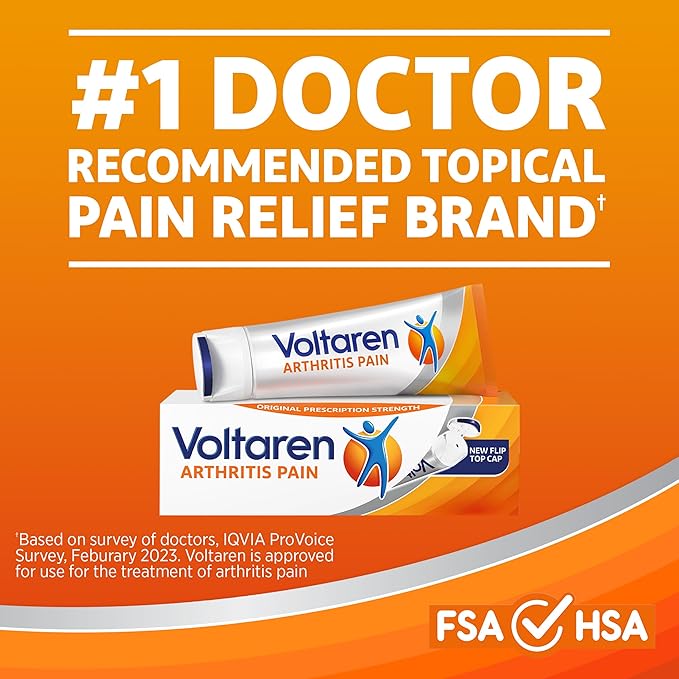Voltaren Arthritis Pain Gel for Powerful Topical Arthritis Pain Relief with Diclofenac, No Prescription Needed - 1.7 oz/50 g Tube
