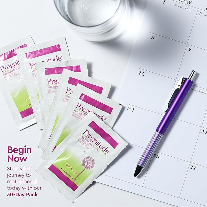 Pregnitude Reproductive Fertility Support - Helps Promote Regular Ovulation - Menstrual Cycles, and Increase Quality of Eggs - 30 Day Supply 60 Packets
