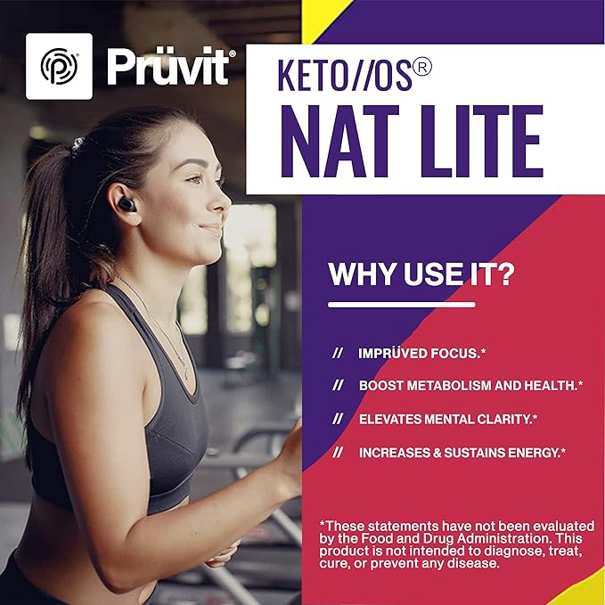 Pruvit Keto//OS® NAT Lite Supplement for Improving Brain Function, Digestion and Boosting Metabolism 5.9 OZ - 20 Count