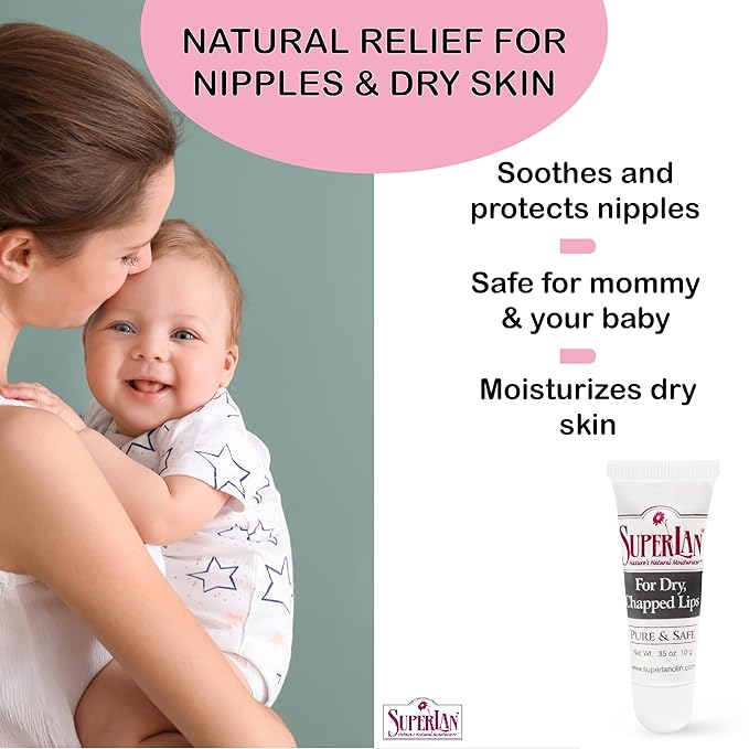 Organic Lanolin Lip Balm - Lip Repair for Hot/Dry Weather - Natural Nipple Cream Lanolin - Moisturizer for cracked lips - Hydrating lip care - Ultra pure jojoba oil - Kosher chapstick (0.35 Oz)