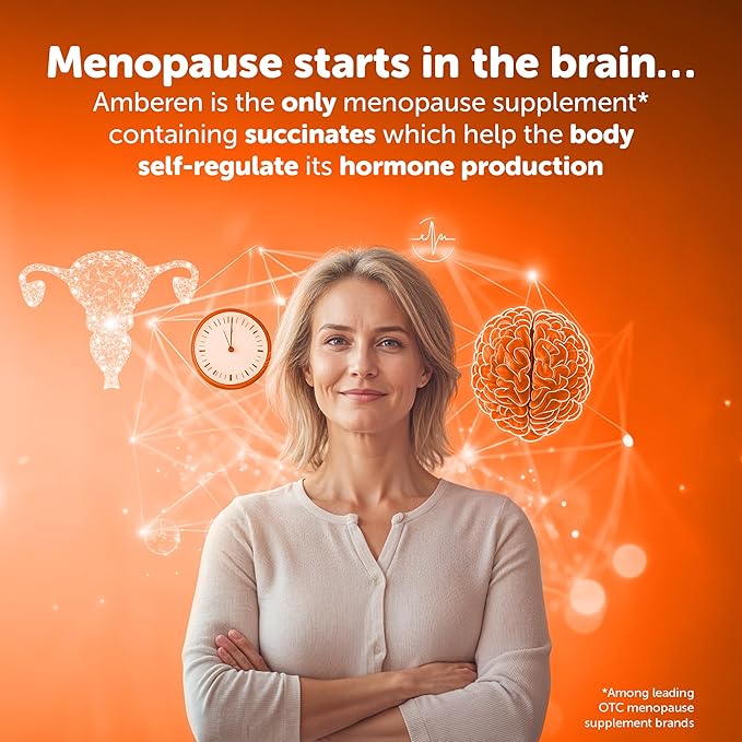 Amberen: Safe Multi-Symptom Menopause Relief. Clinically Shown to Relieve 12 Menopause Symptoms: Hot Flashes, Night Sweats, Mood Swings, Low Energy and More. 1 Month Supply