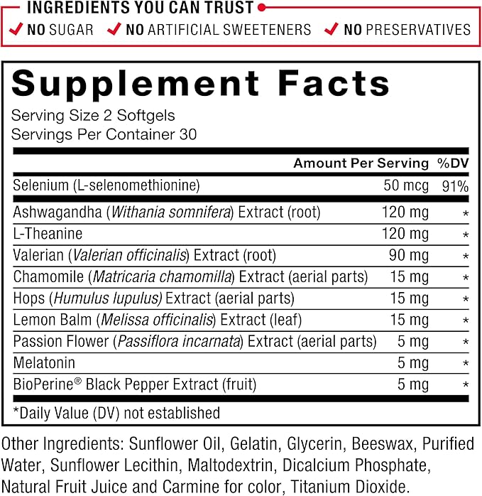 FORCE FACTOR Somnapure Softgels Sleep Aid to Fall Asleep Faster, Stay Asleep Longer, Wake Up Refreshed, Sleep Aid for Adults with Melatonin, Ashwagandha, Valerian Root, and Lemon Balm, 60 Softgels