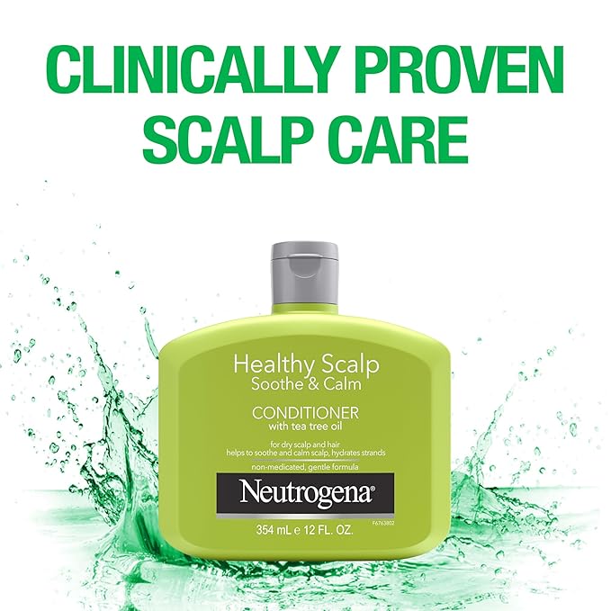 Neutrogena Tea Tree Oil Conditioner - Soothing & Calming for Healthy, Moisturized Hair & Scalp, pH-Balanced, Paraben-Free, Phthalate-Free, Safe for Color-Treated Hair, 12 fl oz