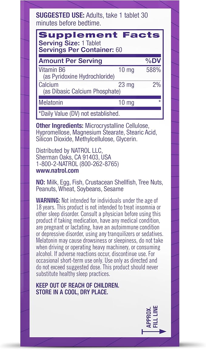Natrol Sleep Advanced Melatonin Time Release Tablets, Nighttime Sleep Aid, 10mg, 60 Count