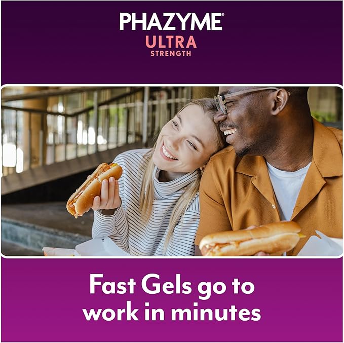 Phazyme Gas Relief, Ultra Strength Gas and Bloating Relief for Adults, 180 mg Simethicone Fast Gels, 48 Count